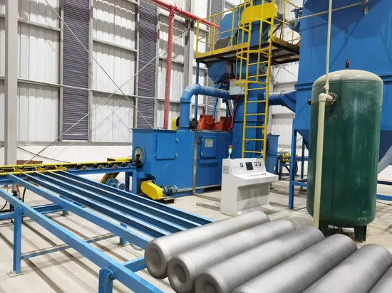 Industrielle Strahlanlage zum Entfernen von Rost aus Stahlrohren und -rohren
