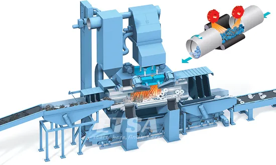 Kontinuierliche industrielle Sandstrahlanlage Typ CT Tumblast